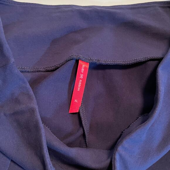 Ruby Ribbon Split Ankle Legging Size XL Navy Blue - Picture 3 of 12